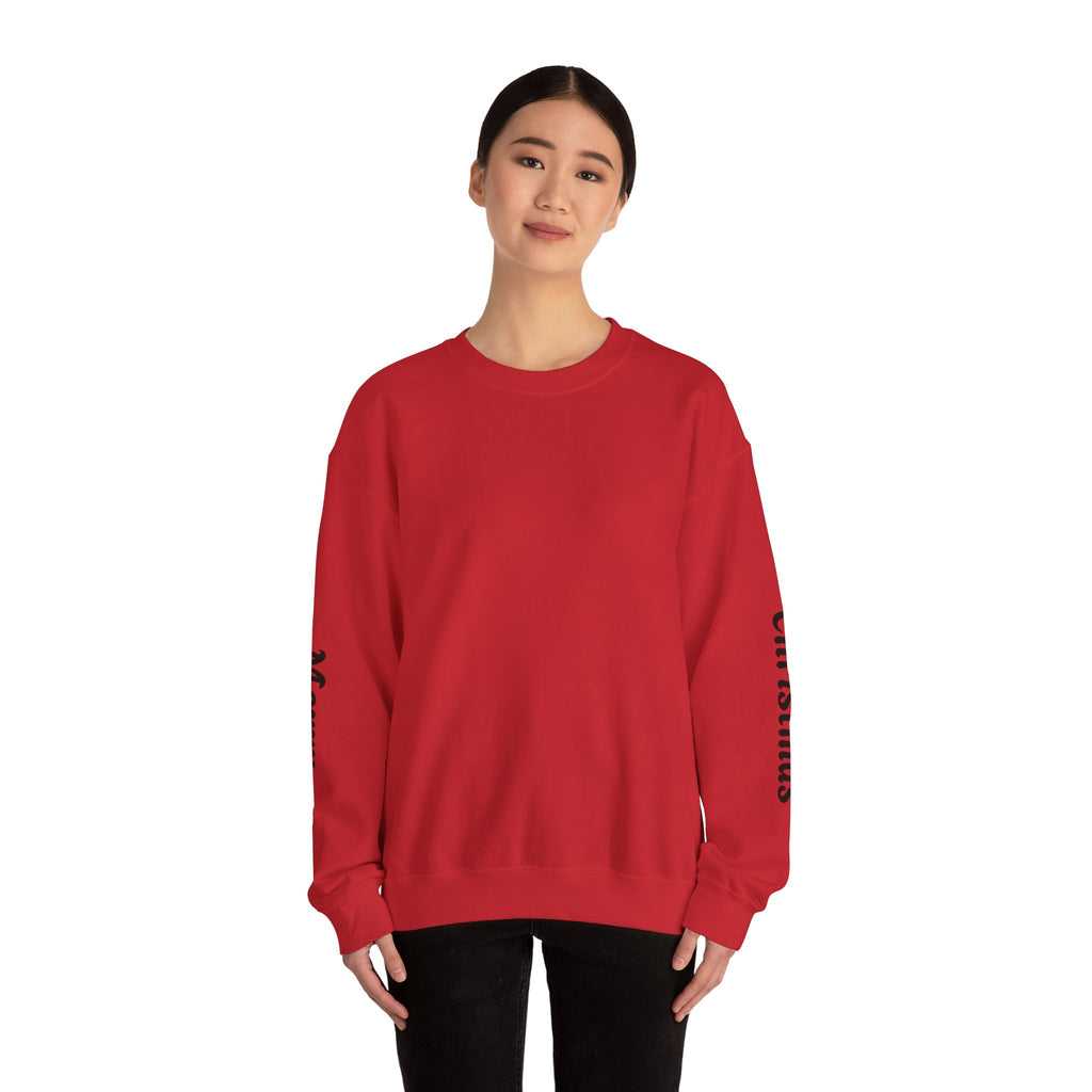 Christmas Crewneck Sweatshirt — Santa Sleigh Moon Graphic